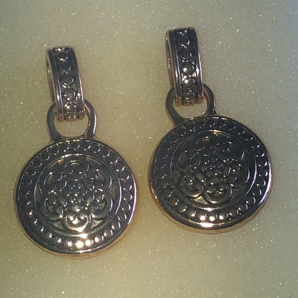Gold Tone Silver Tone Reversible Dainty Dangling Boho Pierced Earrings